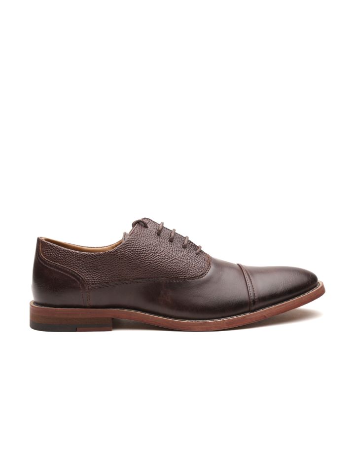 Call It Spring Men Burgundy Textured Formal Shoes