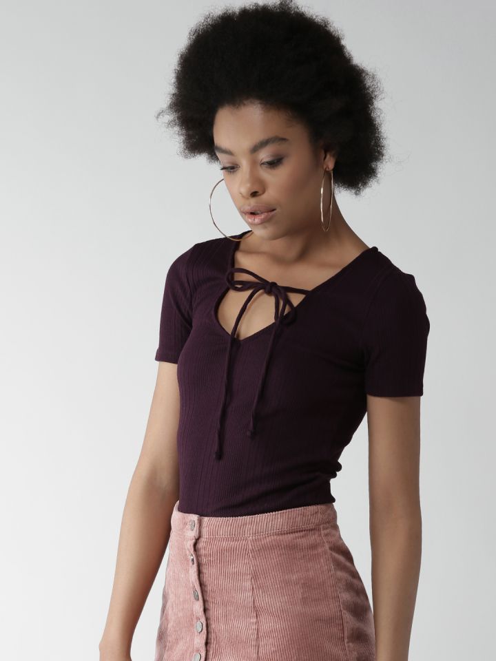 Buy Forever 21 Women Aubergine Top Tops For Women 1637962 Myntra