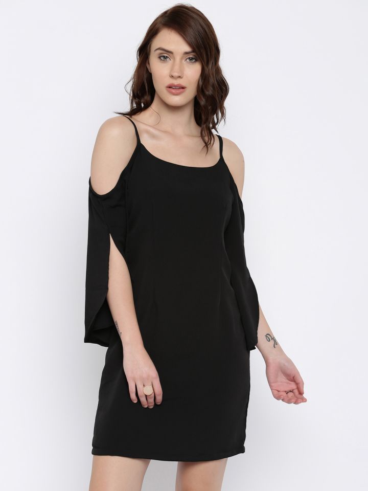 womens black cold shoulder dress