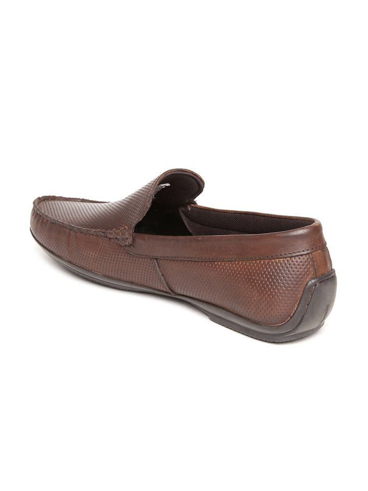 Buy Red Tape Men Brown Textured Leather Loafers Casual Shoes for