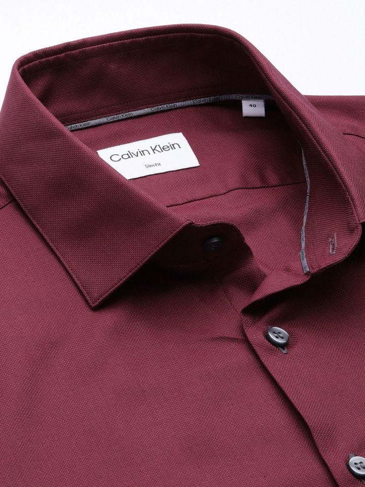 Calvin klein shop burgundy dress shirt
