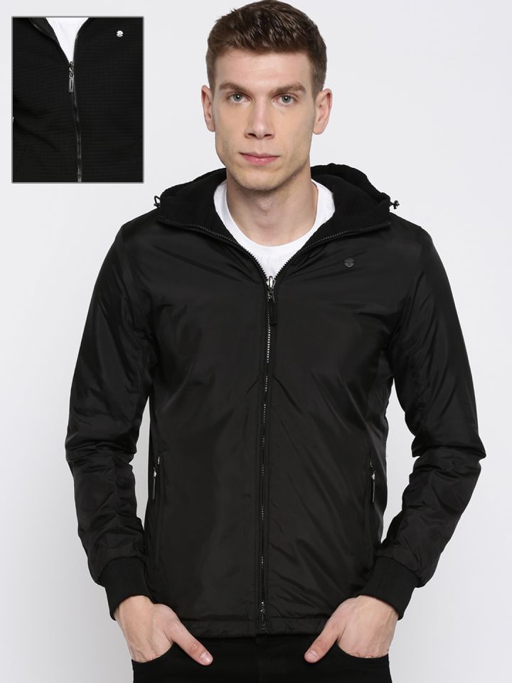 Buy Peter England Casuals Men Black Solid Reversible Jacket Buy Peter England Casuals Men Black Solid Reversible Jacket