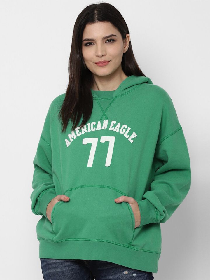 Buy AMERICAN EAGLE OUTFITTERS Women Green Printed Hooded