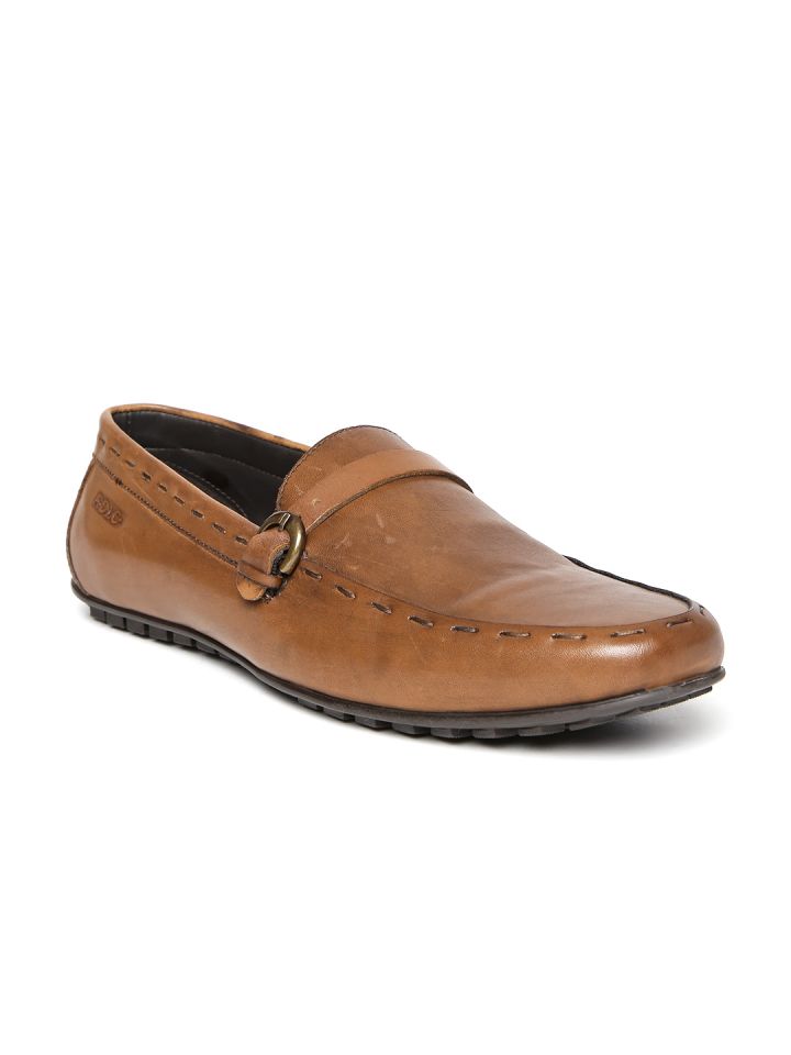 Buy Lee Cooper Men Brown Genuine Leather Semiformal Slip Ons