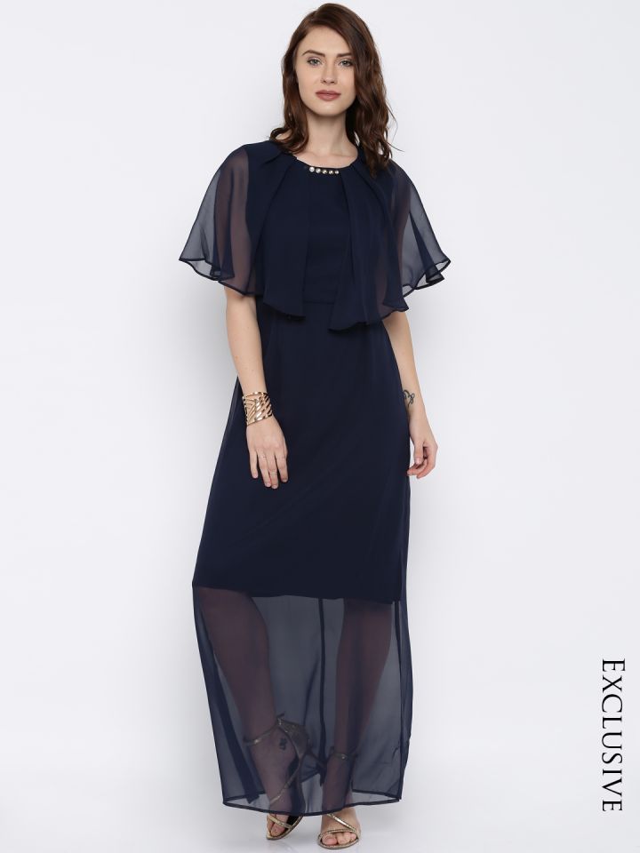 Navy blue clearance sheer dress