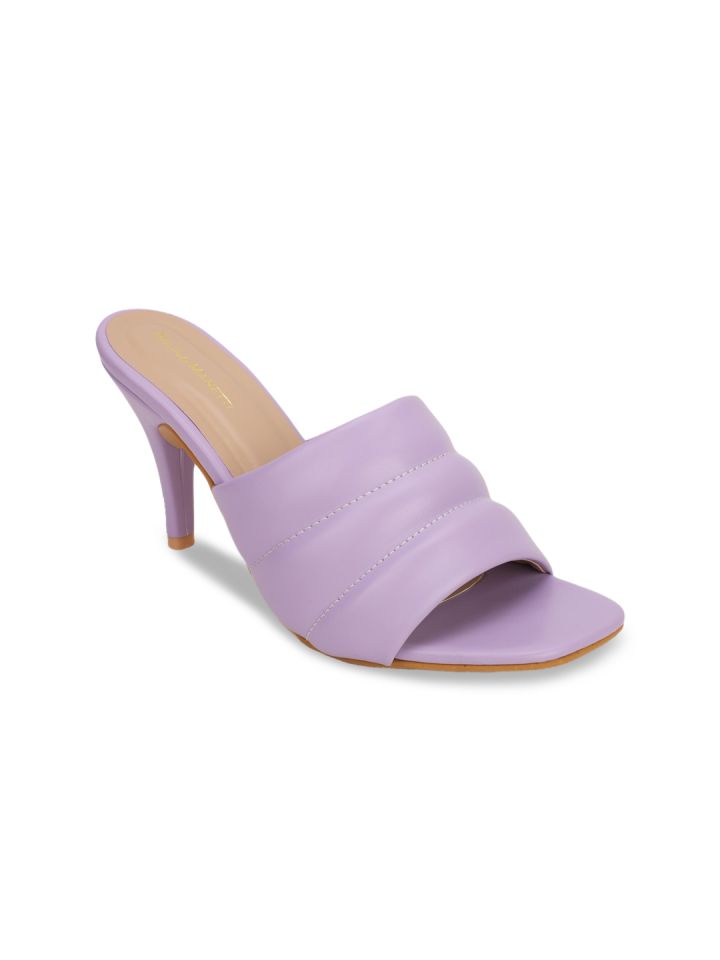 Bruno Manetti Purple Leather Stiletto Mules