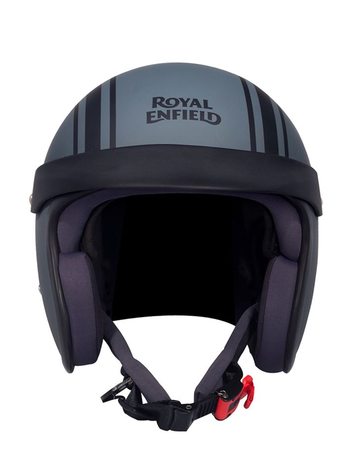 Buy Royal Enfield Grey Printed Striped Open Face Helmet