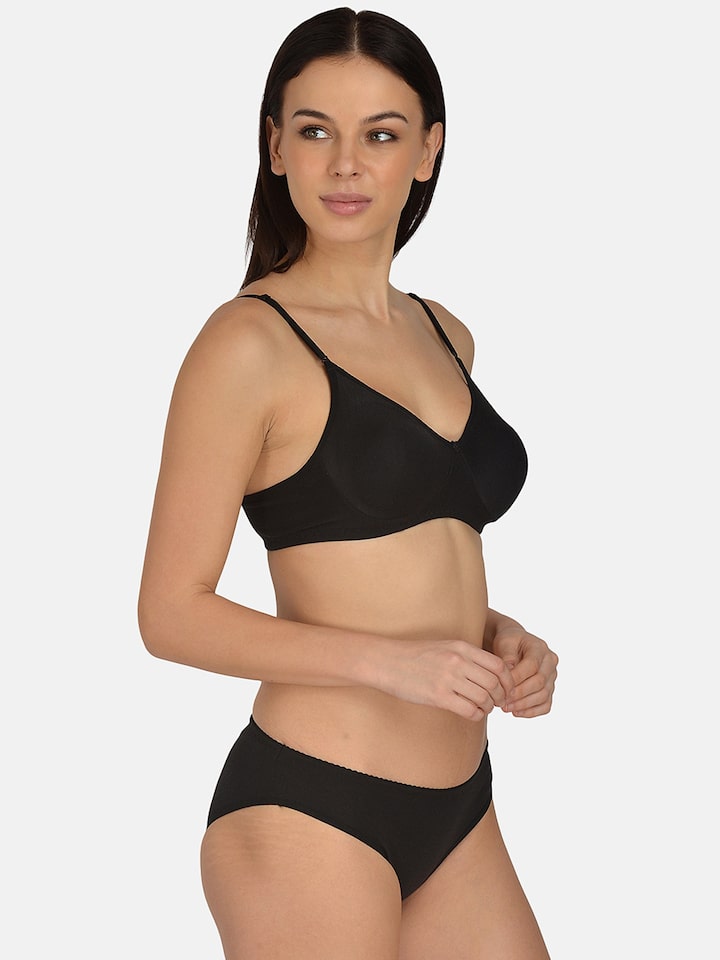 Buy online Black Solid Bra And Panty Set from lingerie for Women by Mod &  Shy for ₹780 at 46% off
