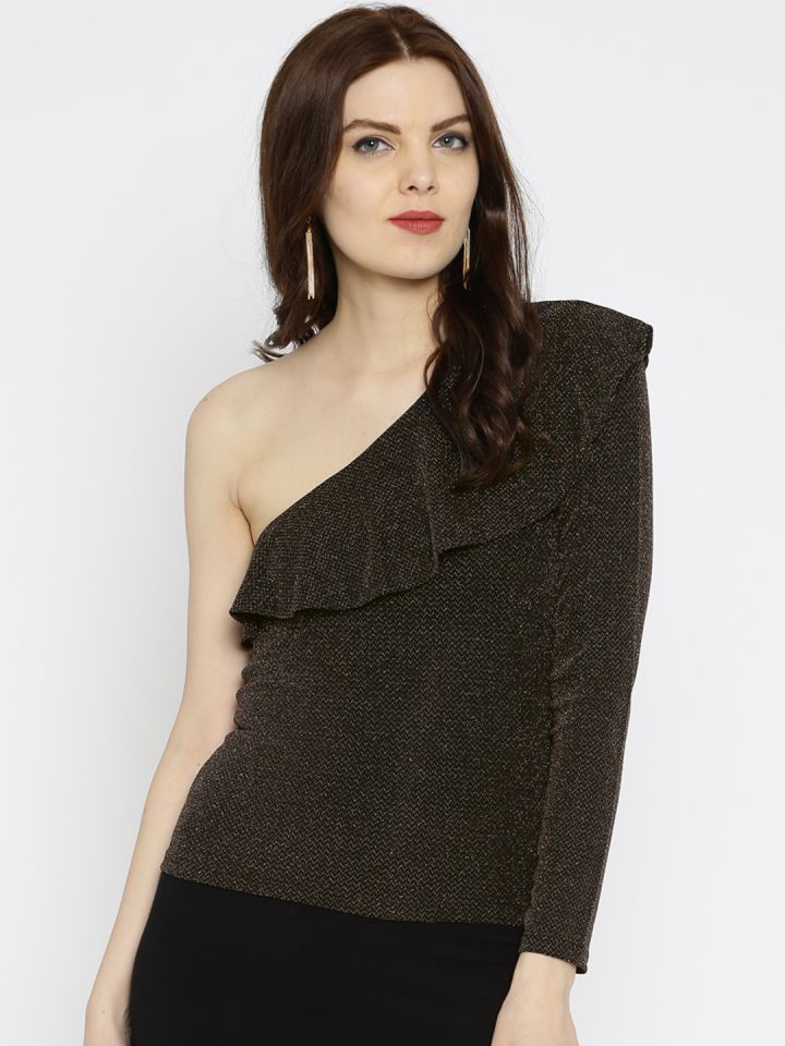 Womens black off the shoulder tops sales