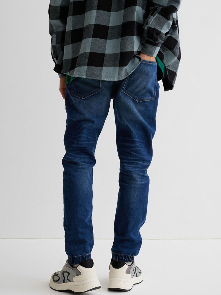 Buy H M Men Blue Hybrid Regular Tapered Joggers Jeans for Men