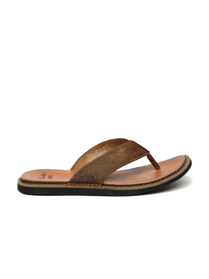 clarks brown leather sandals