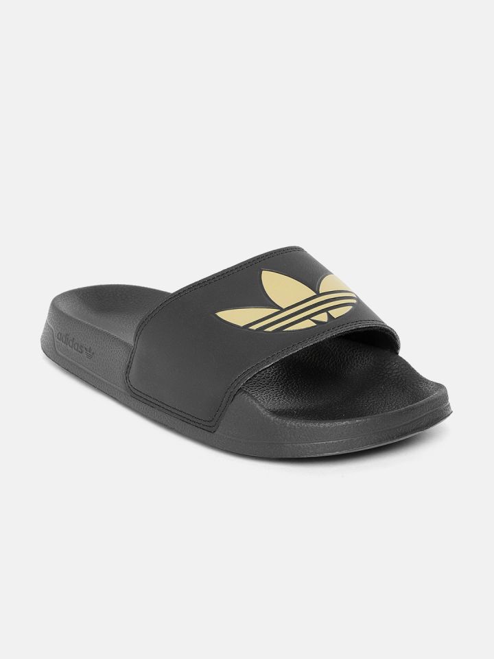 Adidas slides womens black and gold 2025