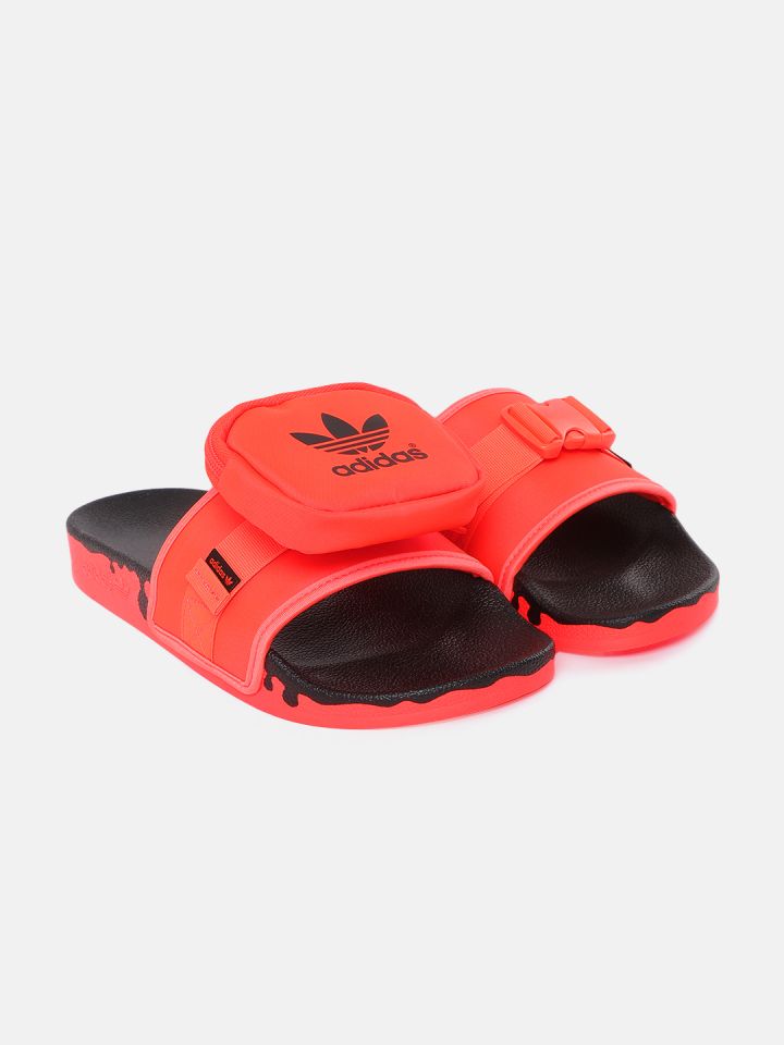 Orange and sales black adidas slides