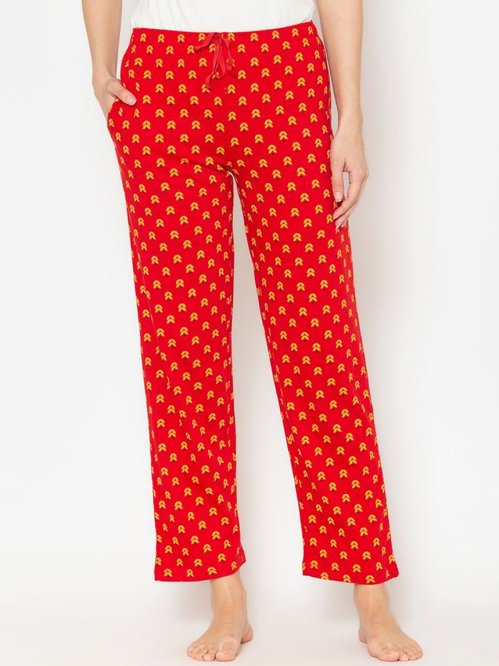 Buy Lounge Dreams Women Pack Of 2 Red & Blue Printed Pure Cotton Lounge  Pants - Lounge Pants for Women 16573388