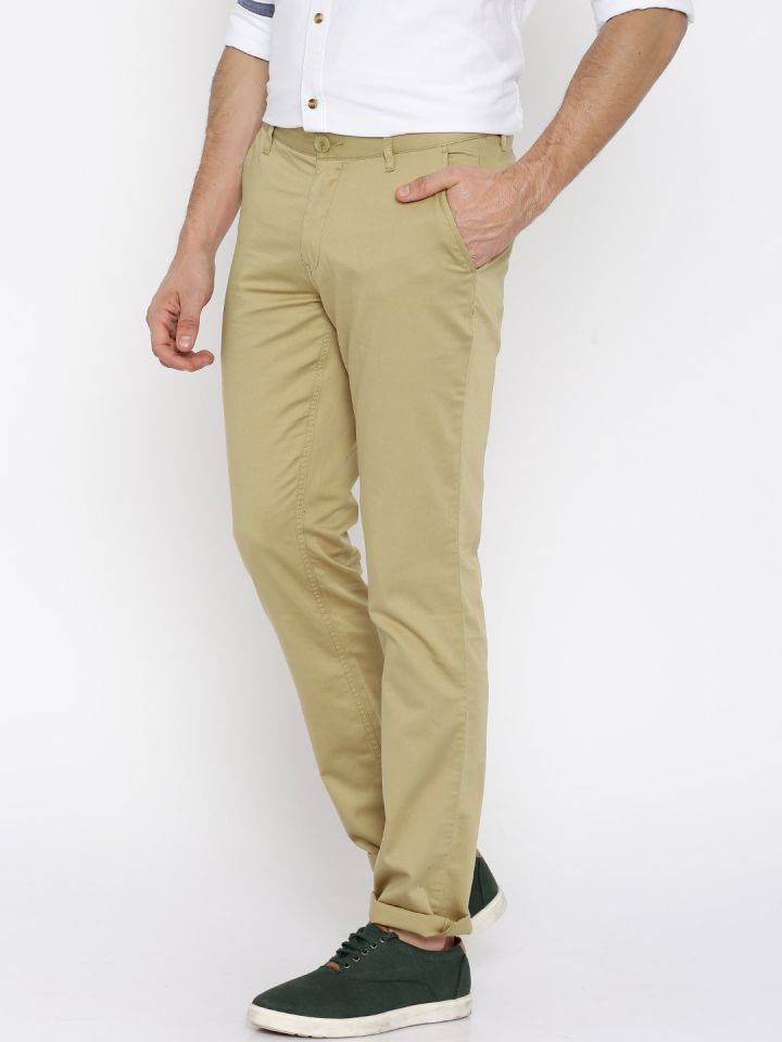 Buy John Players Men Olive Green Slim Fit Joggers  Trousers for Men  1767128  Myntra