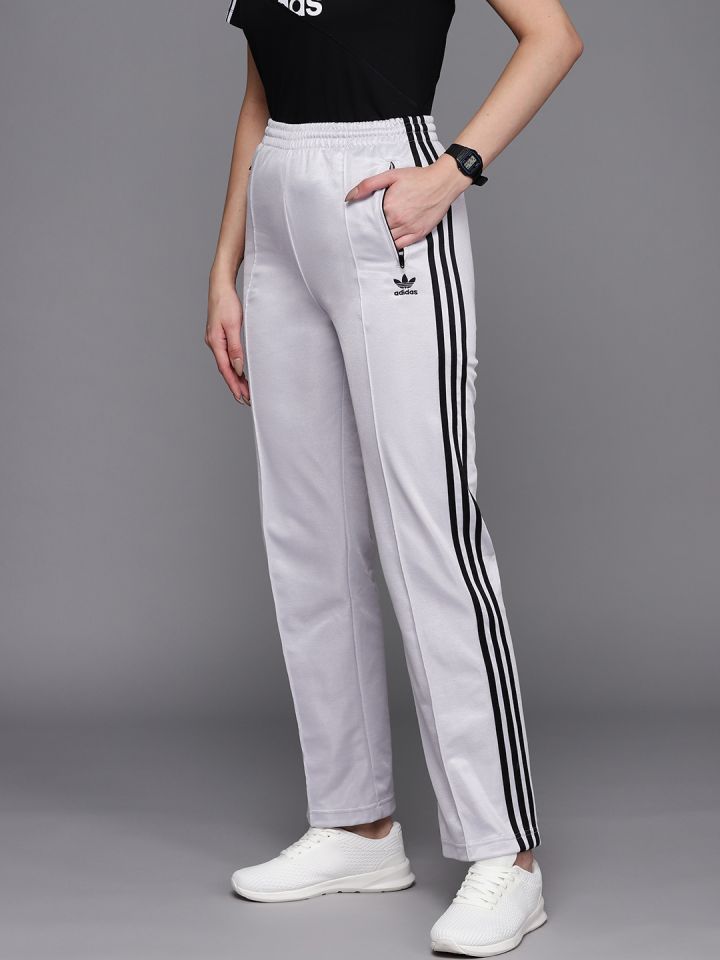 Womens white cheap adidas track pants