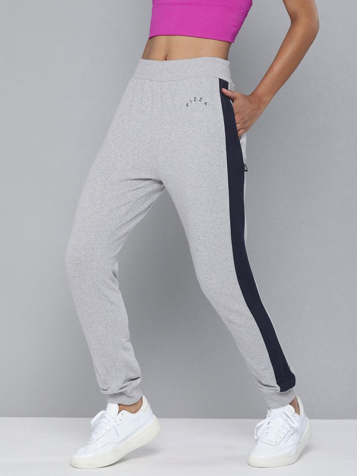Kook N Keech Women Grey Slim Fit Mid Rise Joggers With Side Stripes