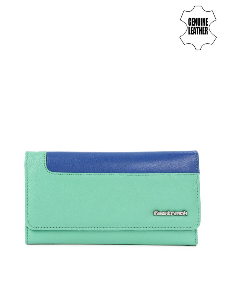 Fastrack Women Green Blue Genuine Leather Wallet