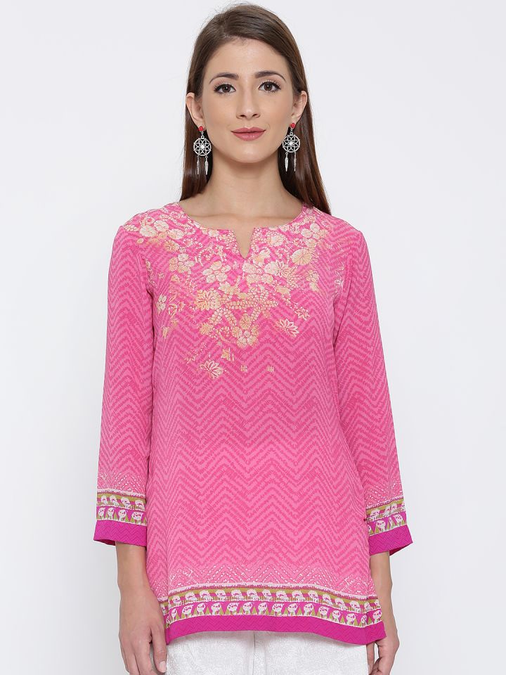 Buy Biba Pink Printed Kurti Kurtis for Women 1663108 Myntra