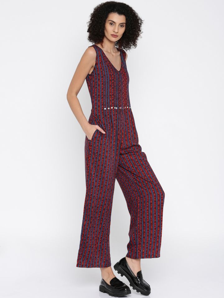 Red and store blue striped jumpsuit