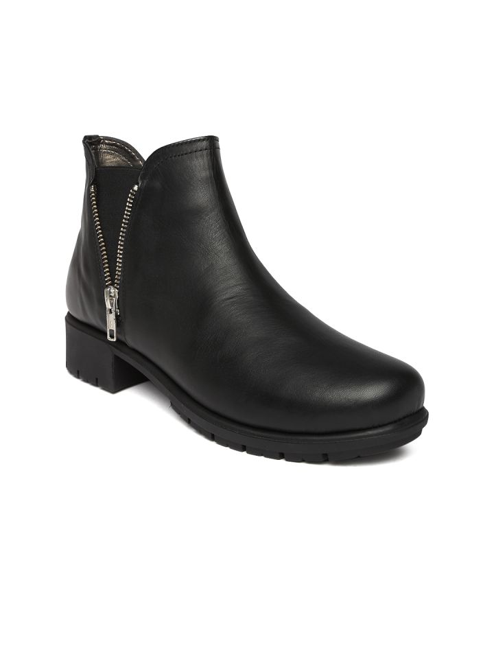 Buy Aerosoles Women Black Just In Case High Top Leather Flat Boots