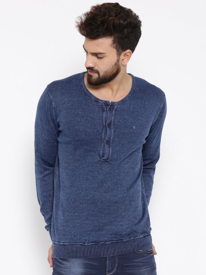 Spykar henley clearance t shirt