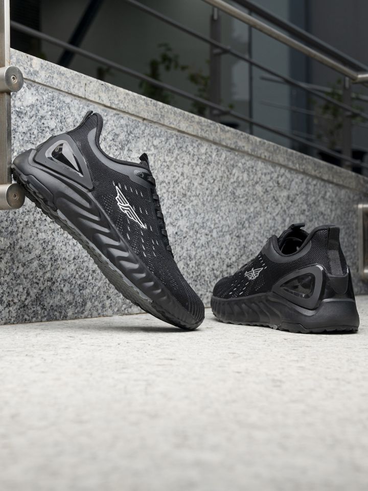 Red tape men black walking shoes store