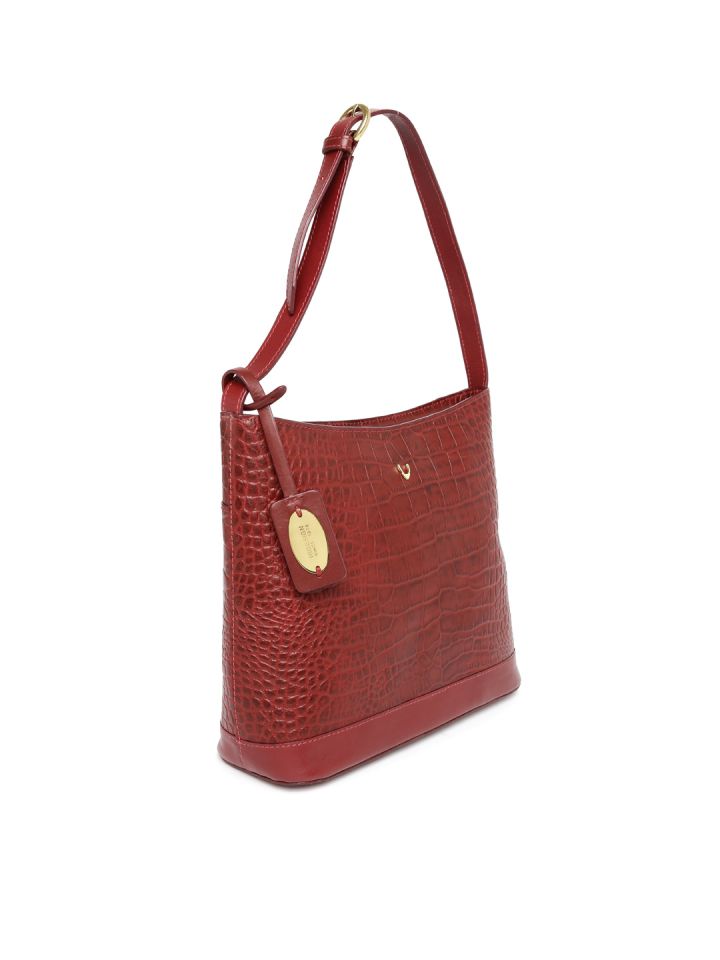 Buy Hidesign Maroon Croc Textured Leather Hobo Bag  Handbags for Women  1671681  Myntra