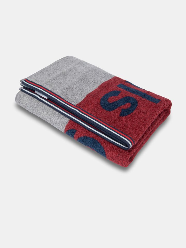 Buy Jockey Grey Red Cotton Rich Terry 550 GSM Ultrasoft And