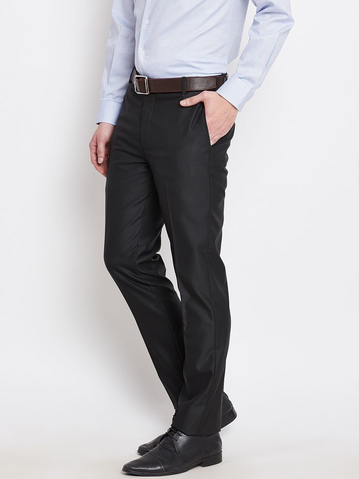 Buy John Players Men Charcoal Grey Self 