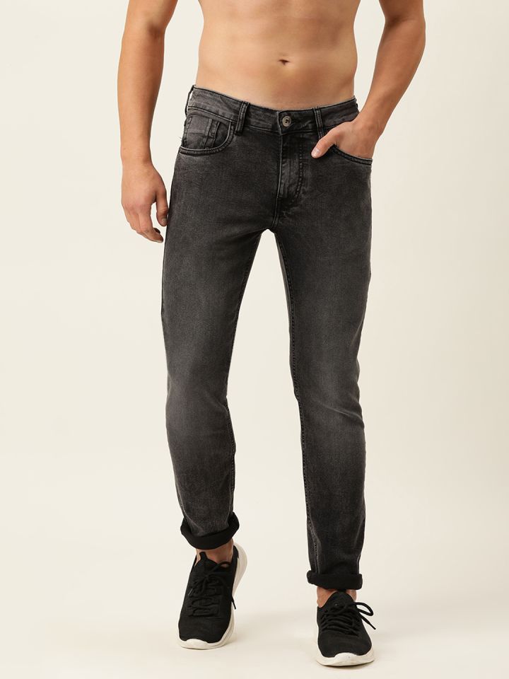 Buy Flying Machine Men Black Slim Tapered Michael Fit Light Fade