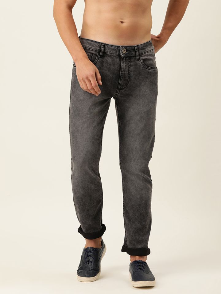 Buy Flying Machine Men Black Slim Tapered Michael Fit Light Fade