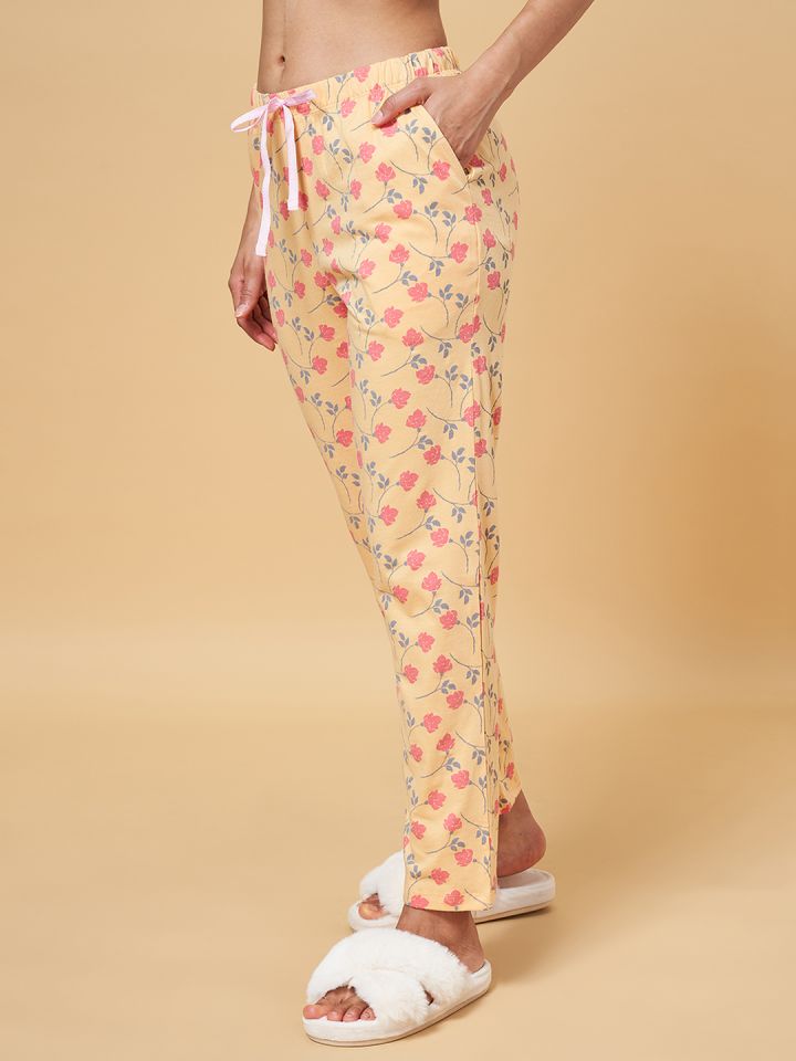 Buy Dreamz By Pantaloons Women Orange Printed Cotton Lounge Pants