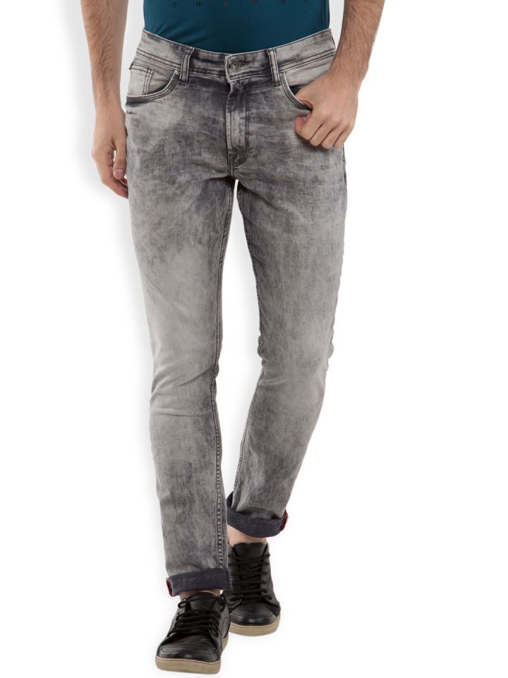 Buy LOCOMOTIVE Men Grey Slim Fit Mid Rise Jeans Jeans for Men