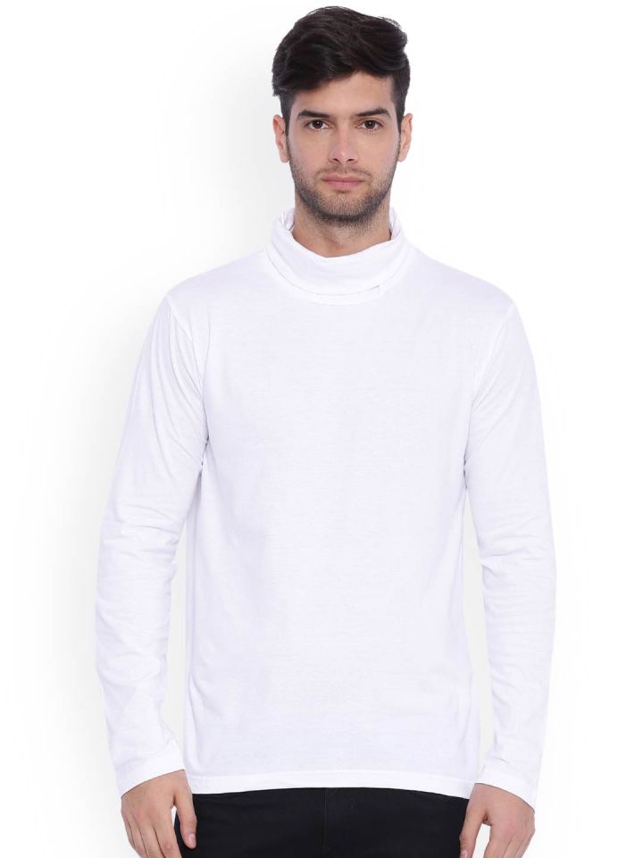 high neck white t shirt
