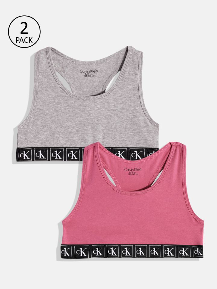 Buy Calvin Klein Underwear Pack Of 2 Pink & Grey Typography Sports