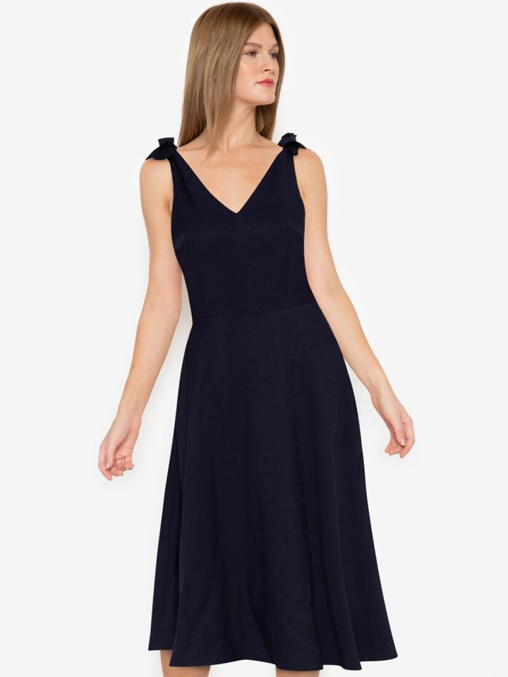 Zalora navy clearance blue dress