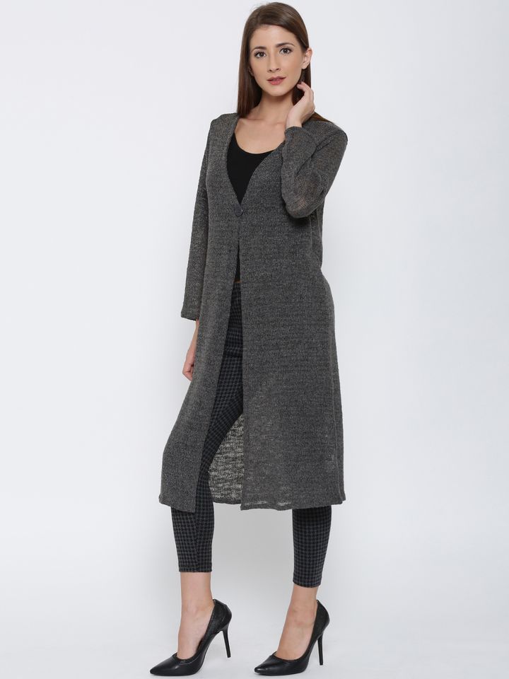 Buy Biba Women Grey Melange Solid 