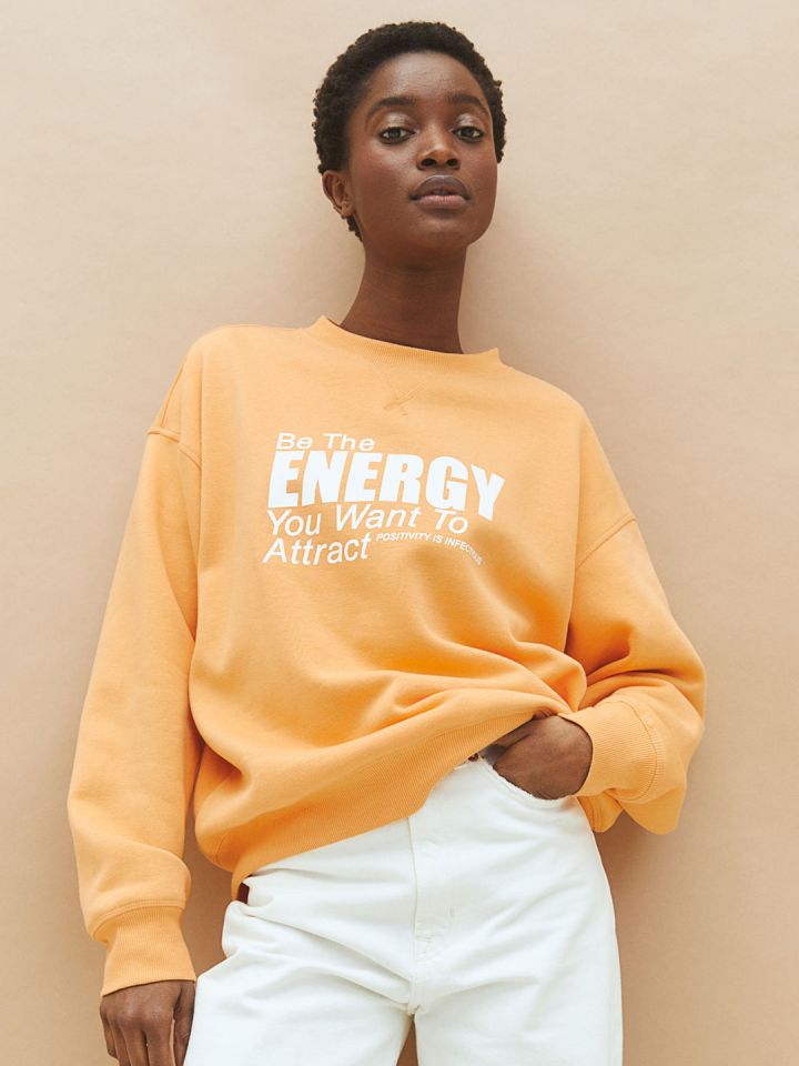 Orange sweatshirt h&m hotsell