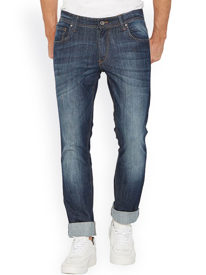 Buy Springfield Men Navy Blue Slim Fit Mid Rise Clean Look Jeans