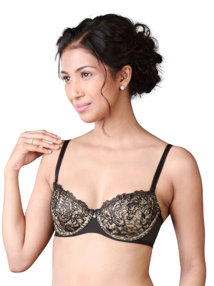 Buy Triumph Black Half Coverage Lace Push UP Bra 7613138344859 - Bra for  Women 1685349