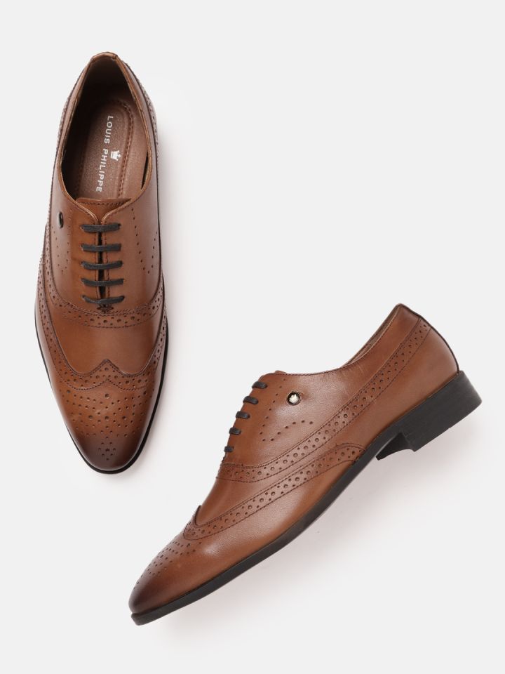 Buy Louis Philippe Men Brown Leather Formal Brogues Formal