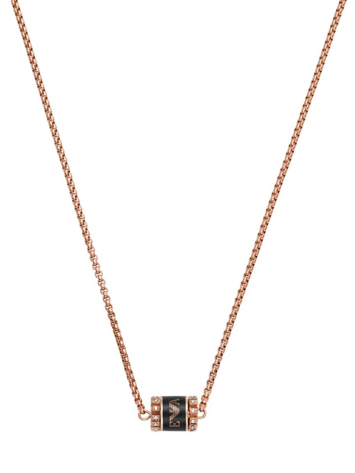 Buy Emporio Armani Rose Gold Black Rhodium Plated Necklace