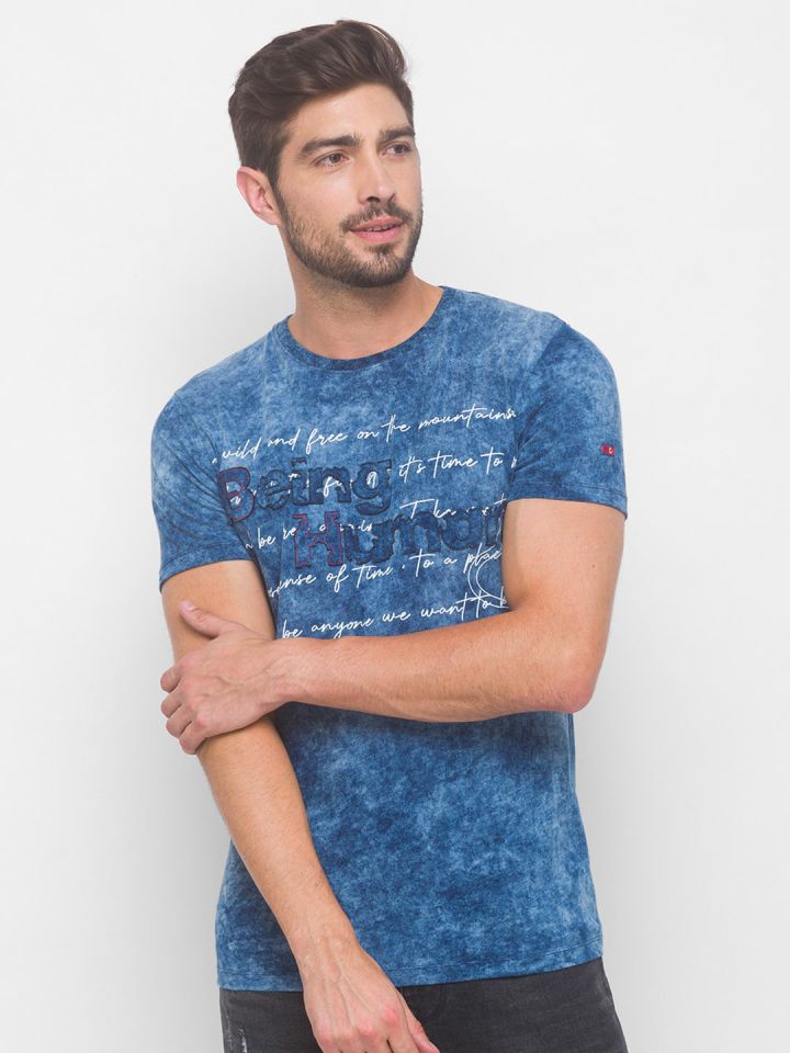 Being human blue t shirt store