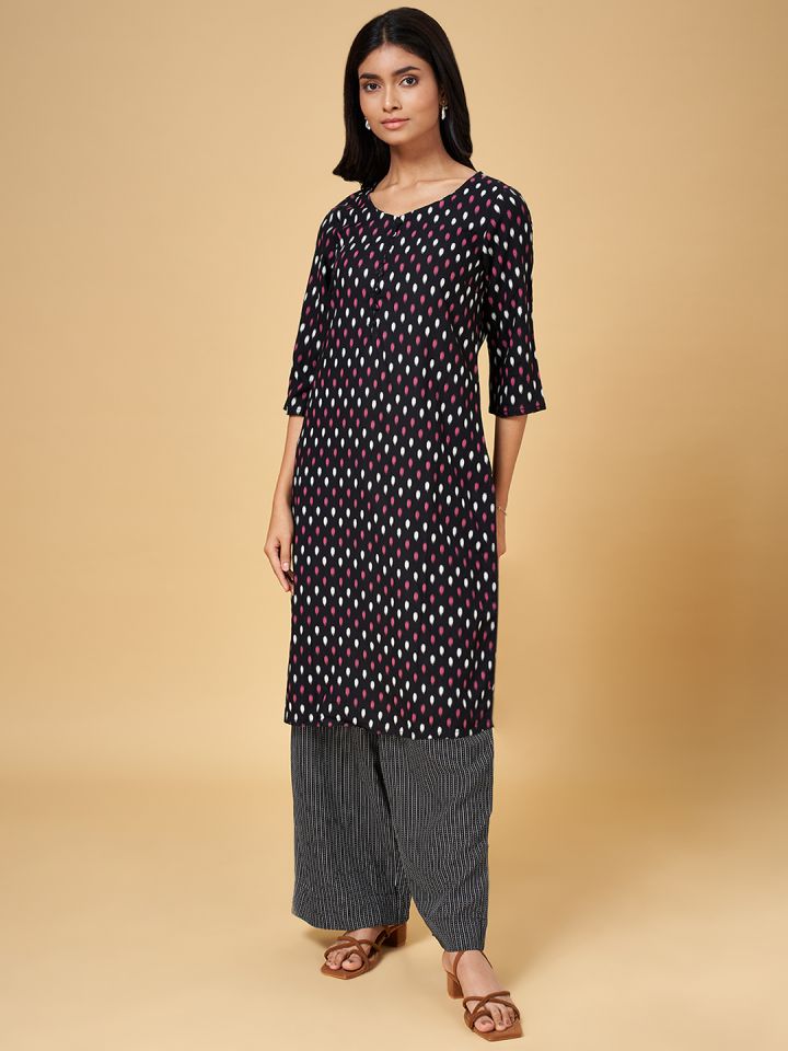 Pantaloons black sale kurti