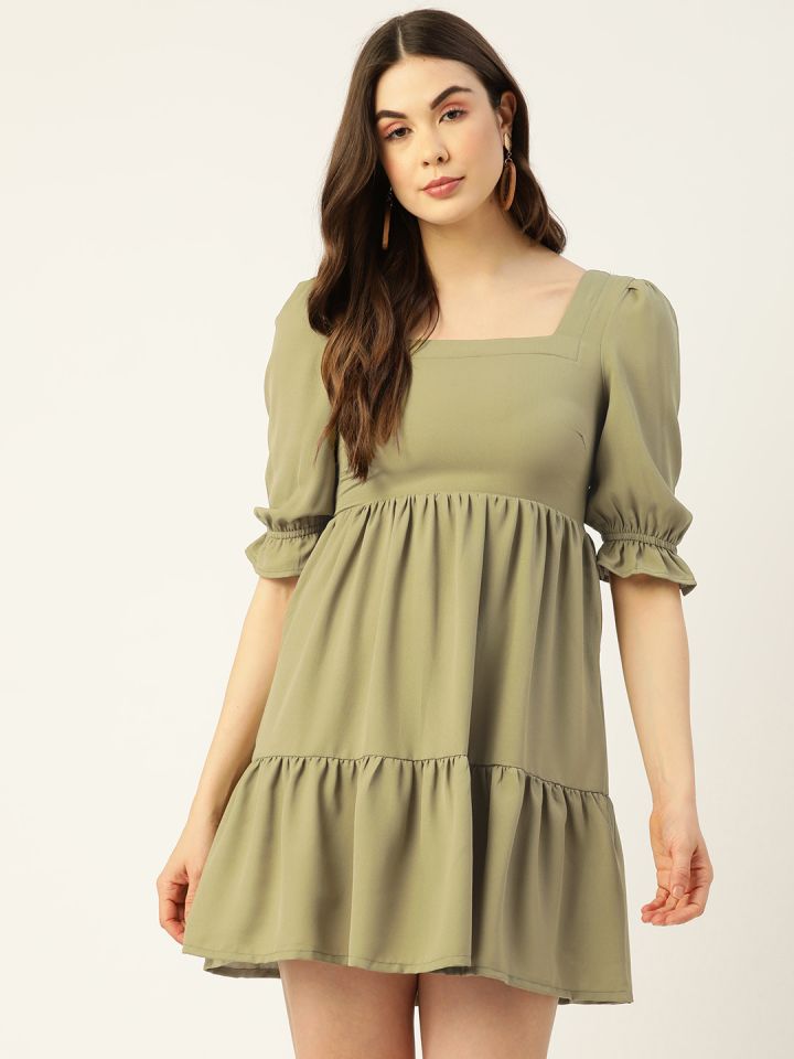 Olive green dress forever 21 clearance