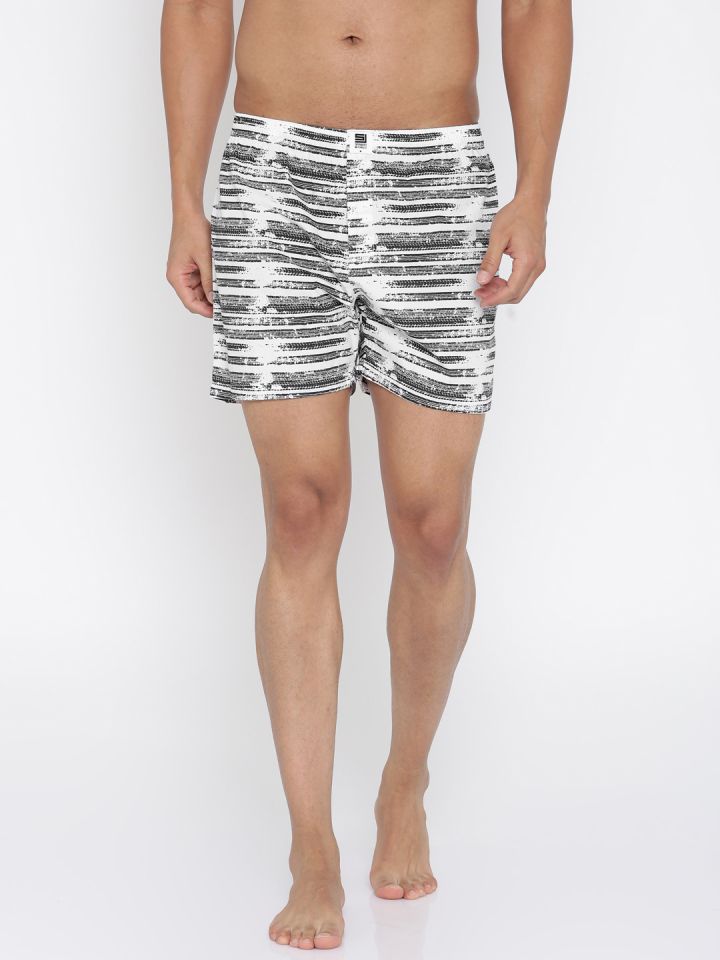 Buy SPYKAR Black White Printed Pure Cotton Boxers MBX 049 02AF