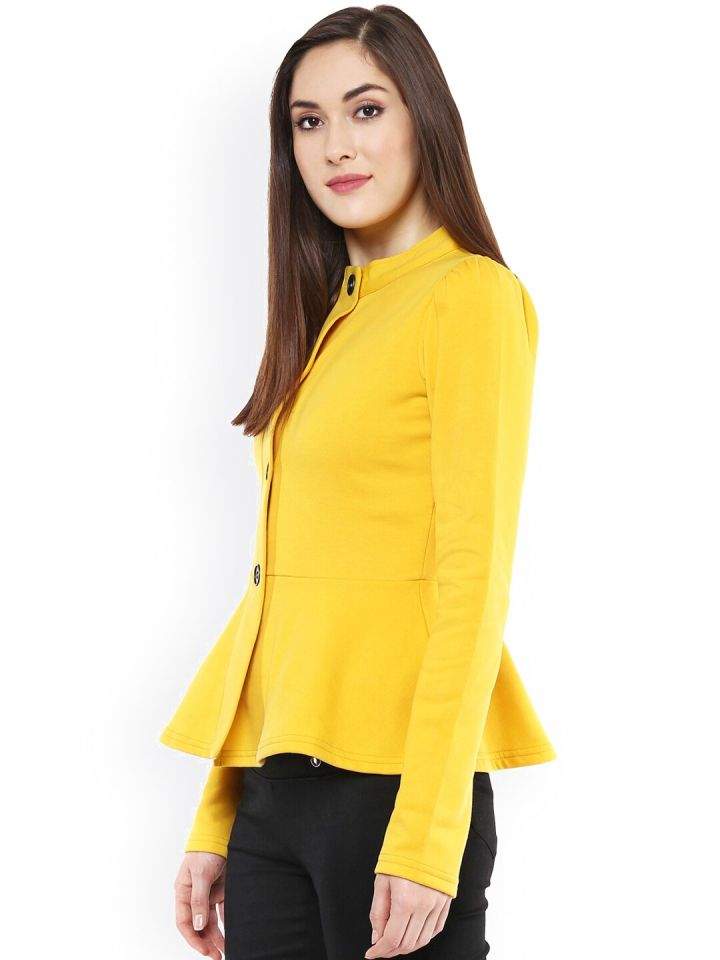 SASSAFRAS Mustard Yellow Peplum Jacket