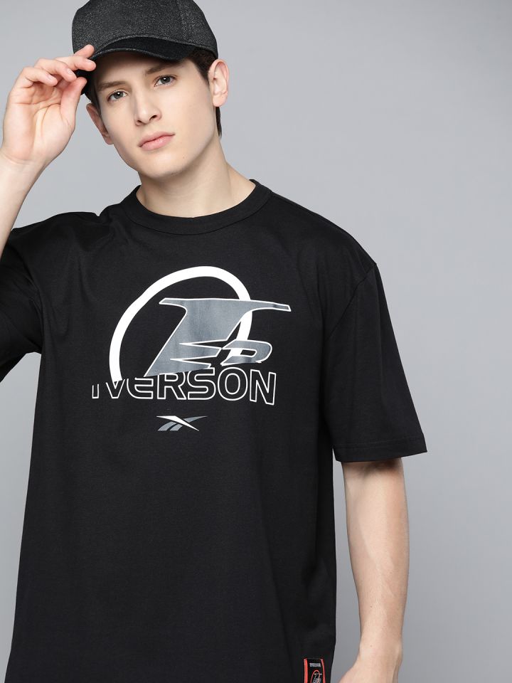 Buy Reebok Classic Men Black ALLEN IVERSON Pure Cotton Printed T