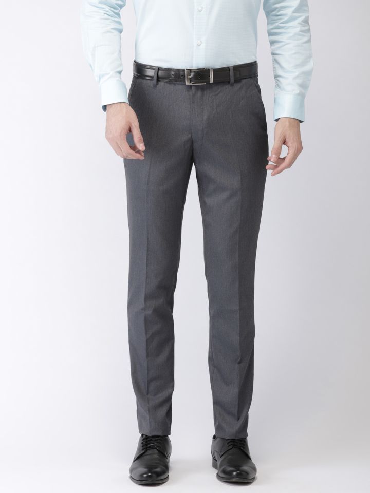 Buy Black Coffee Men Charcoal Grey Formal Trousers  Trousers for Men  1778109  Myntra